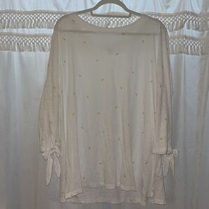 White Blouse with Lemon Pattern